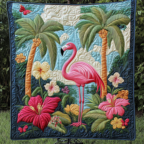 Exotic Flamingo Retreat Quilted Blanket NCU0NT4114