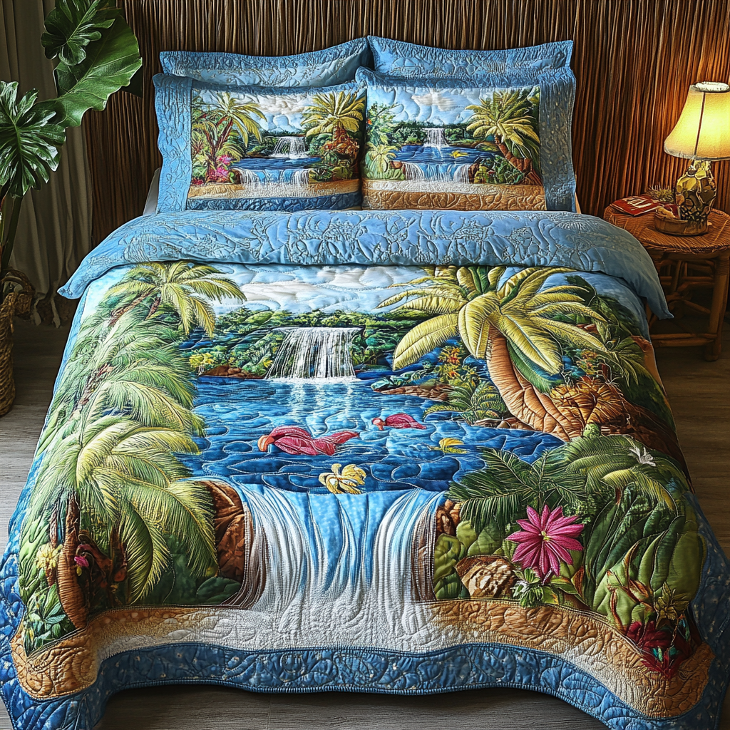 Exotic Shore 3-Piece Quilted Bedding Set NCU0VL2442