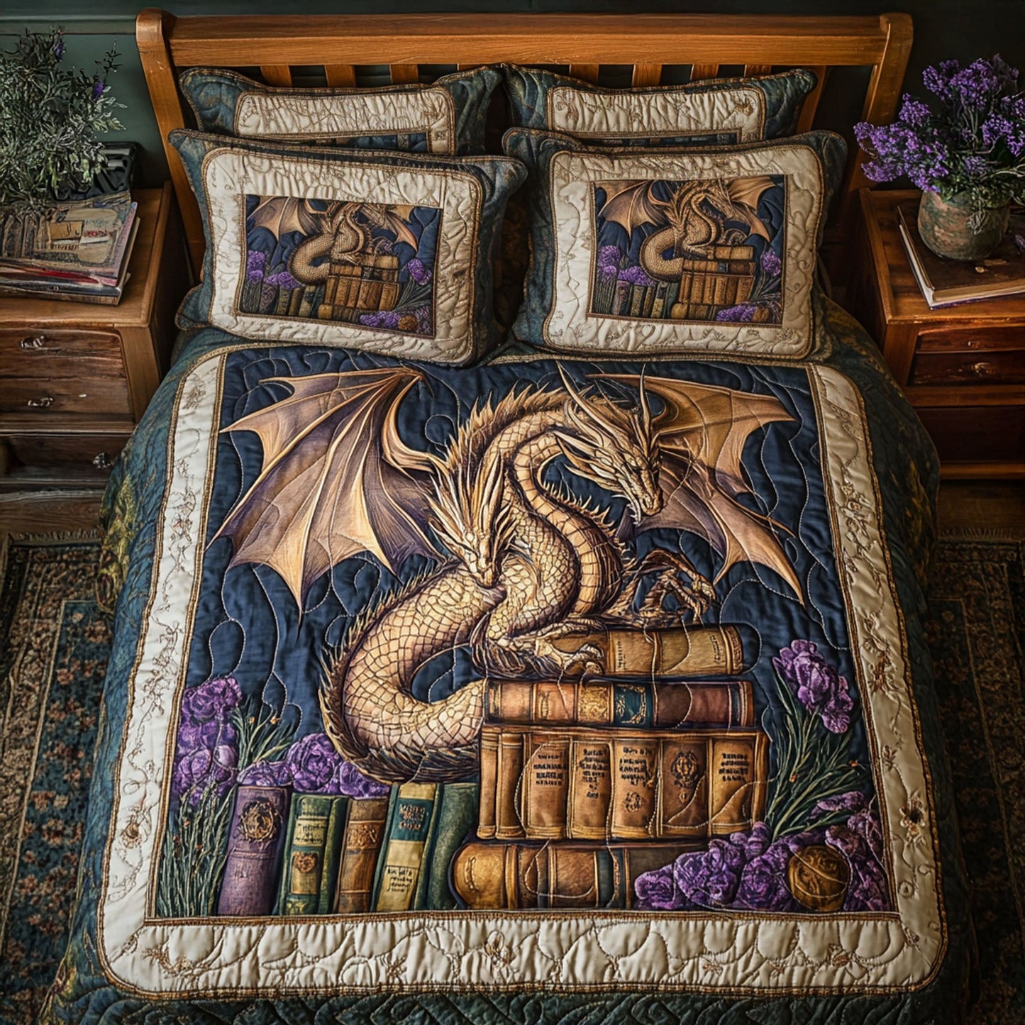 Fabled Wings 3-Piece Quilted Bedding Set NCU0PT5562