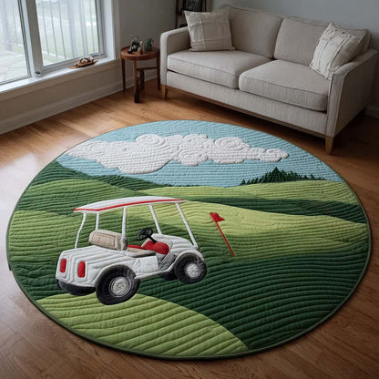 Fairway Golf Drive Quilted Round Mat NCU0HH1824