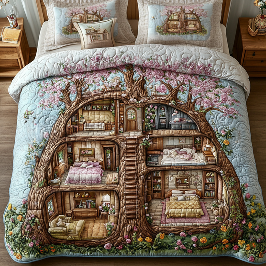 Fairy Dwelling 3-Piece Quilted Bedding Set NCU0DK8036