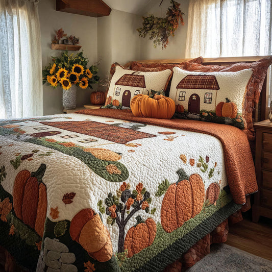 Fairy Patch Cottage 3-Piece Quilted Bedding Set NCU0PT8581