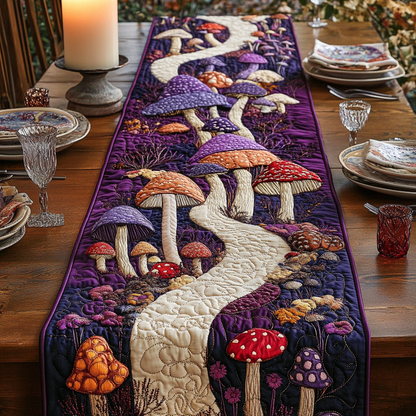 Fairy Shrooms Quilted Table Runner NCU0VH5365
