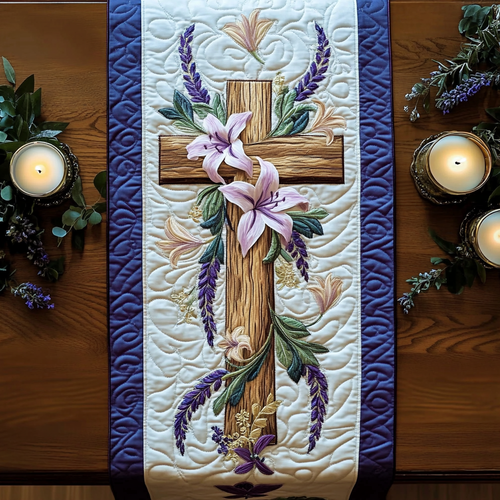 Faith Bloom Quilted Table Runner NCU0VH5772