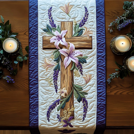 Faith Bloom Quilted Table Runner NCU0VH5772