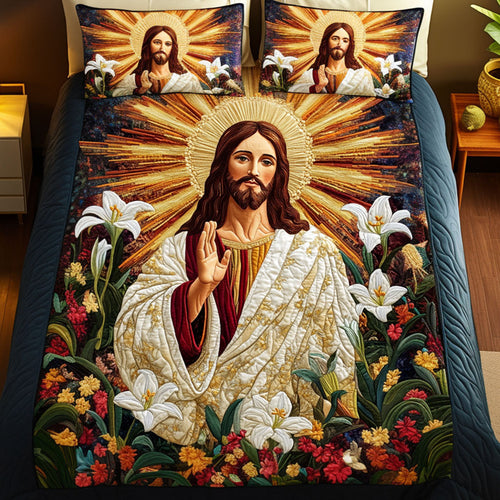 Faith Embrace 3-Piece Quilted Bedding Set NCU0NT6519