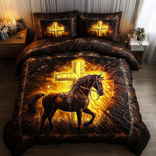 Faith Ride 3-Piece Quilted Bedding Set NCU0DK8109
