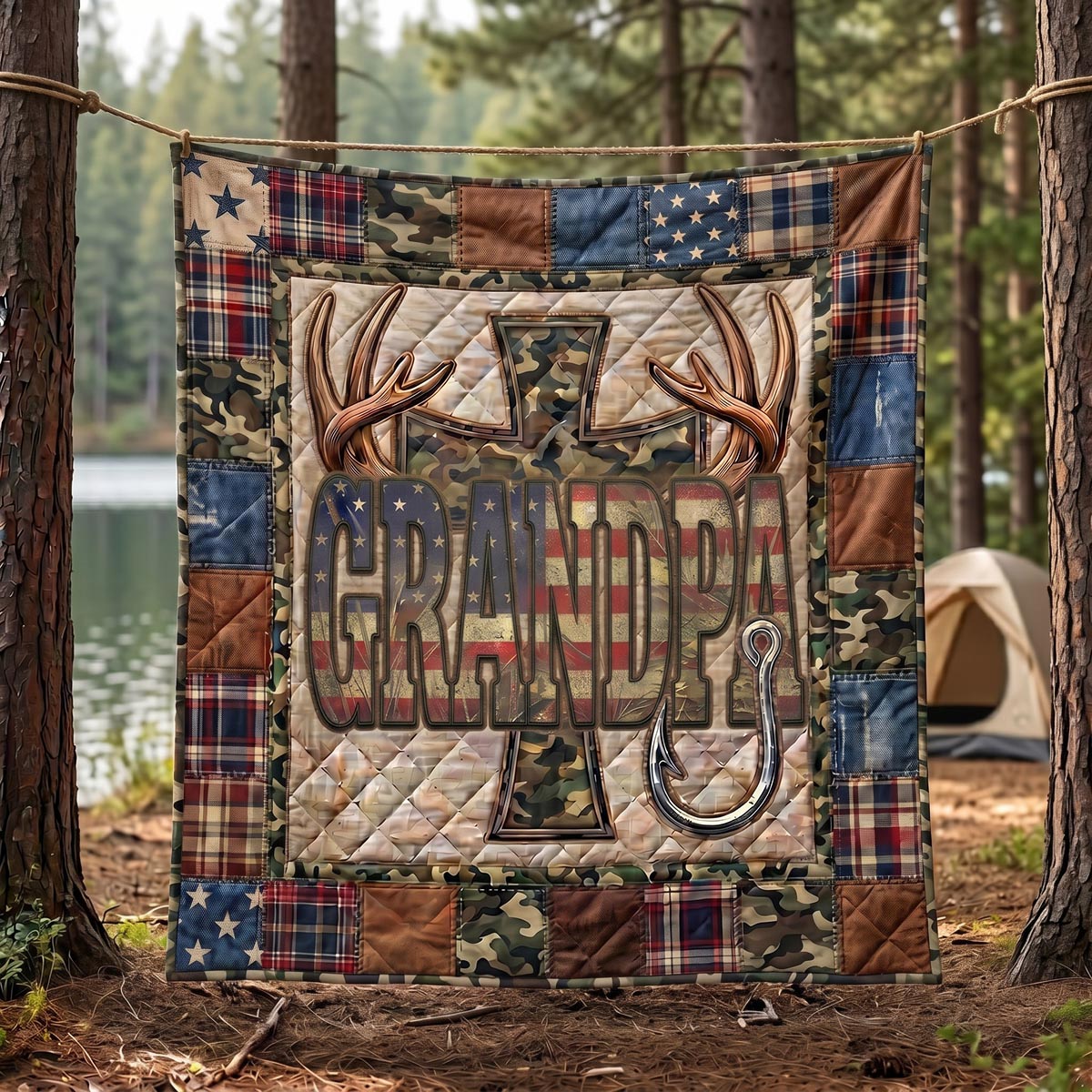 Faithful Hunter Quilted Blanket NCU0DV9750