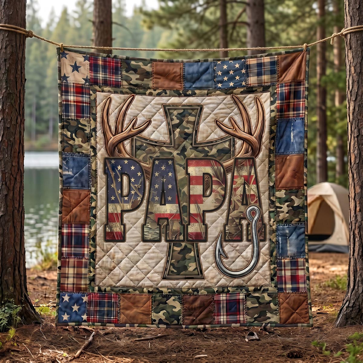 Faithful Hunter Quilted Blanket NCU0DV9750