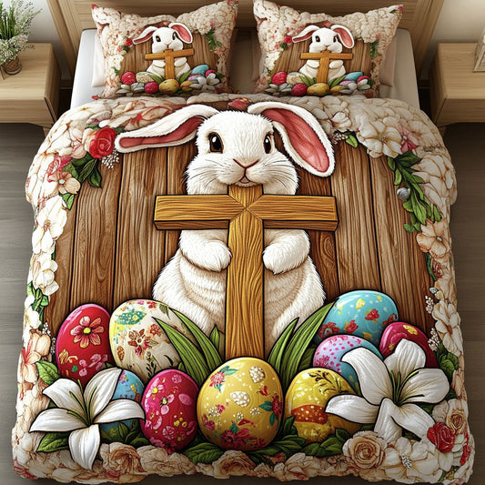 Faithful Bunny Glow 3-Piece Quilted Bedding Set NCU0NT2903