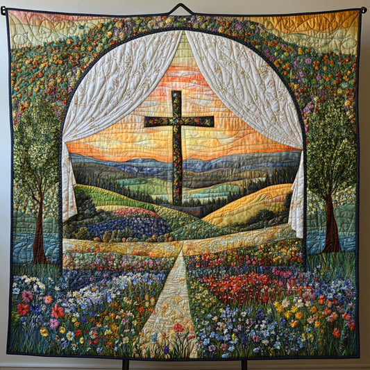 Faithful Cross Quilted Blanket NCU0PT7532