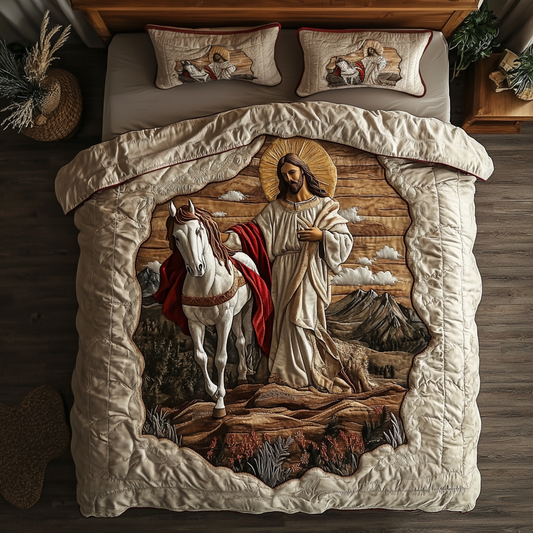 Faithful Field 3-Piece Quilted Bedding Set NCU0DK8119