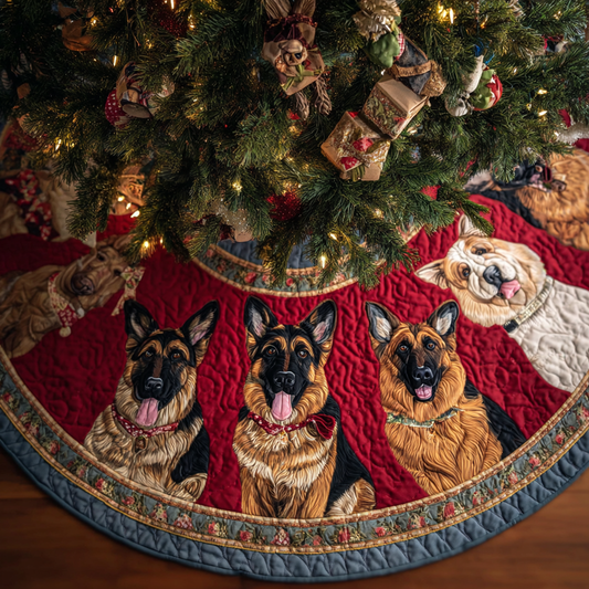 Faithful German Shepherd Christmas Quilted Tree Skirt NCU0DK10762