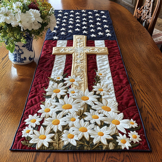 Faithful Glory Quilted Table Runner NCU0NT4672