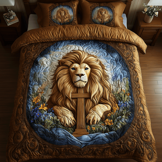 Faithful Roar 3-Piece Quilted Bedding Set NCU0TH2407