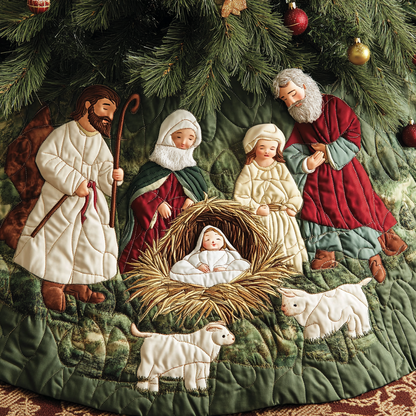 Faithful Surround Quilted Christmas Tree Skirt NCU0VH498