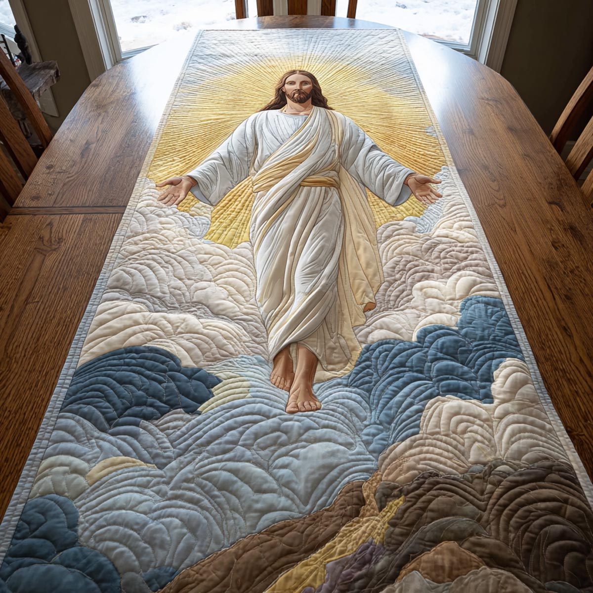 Faithful Way Quilted Table Runner NCU0DV9152