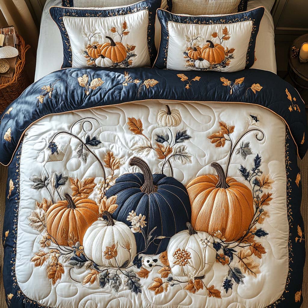 Fall Blessing Path 3-Piece Quilted Bedding Set NCU0NT8348