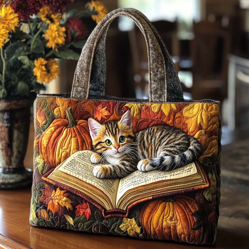 Fall Cat Whiskers Quilted Tote Bag NCU0NT8744