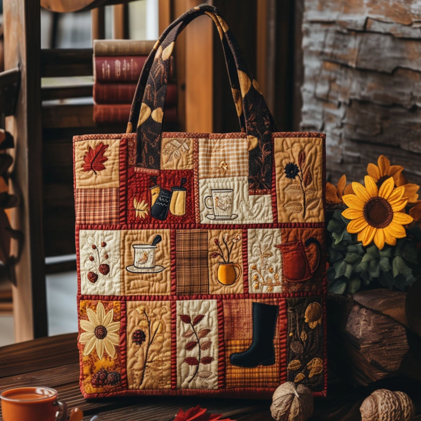Fall Colors Quilted Tote Bag NCU0PT7904