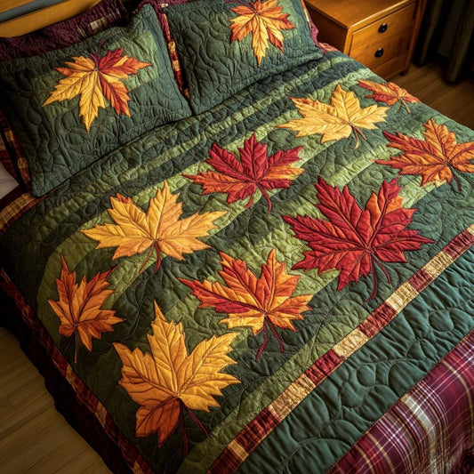 Fall Comfort Home 3-Piece Quilted Bedding Set NCU0NT8349