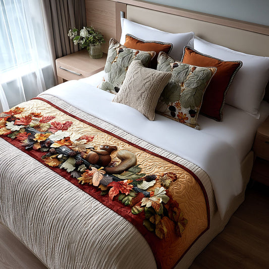 Fall Forest Friends Quilted Bed Runner NCU0PT7937