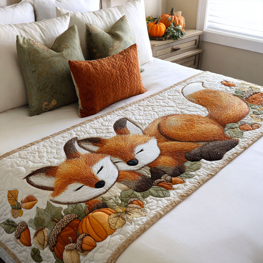 Fall Fox Fancy Quilted Bed Runner NCU0PT8475