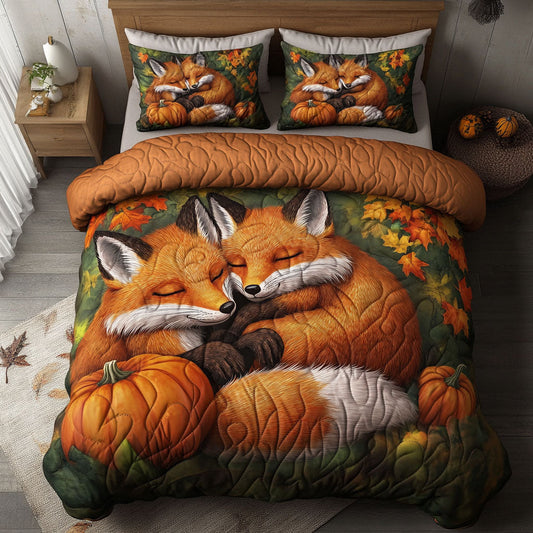 Fall Fox Wonders 3-Piece Quilted Bedding Set NCU0PT7922