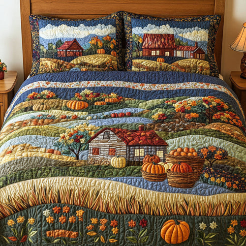Fall Garden Path 3-Piece Quilted Bedding Set NCU0PT7780