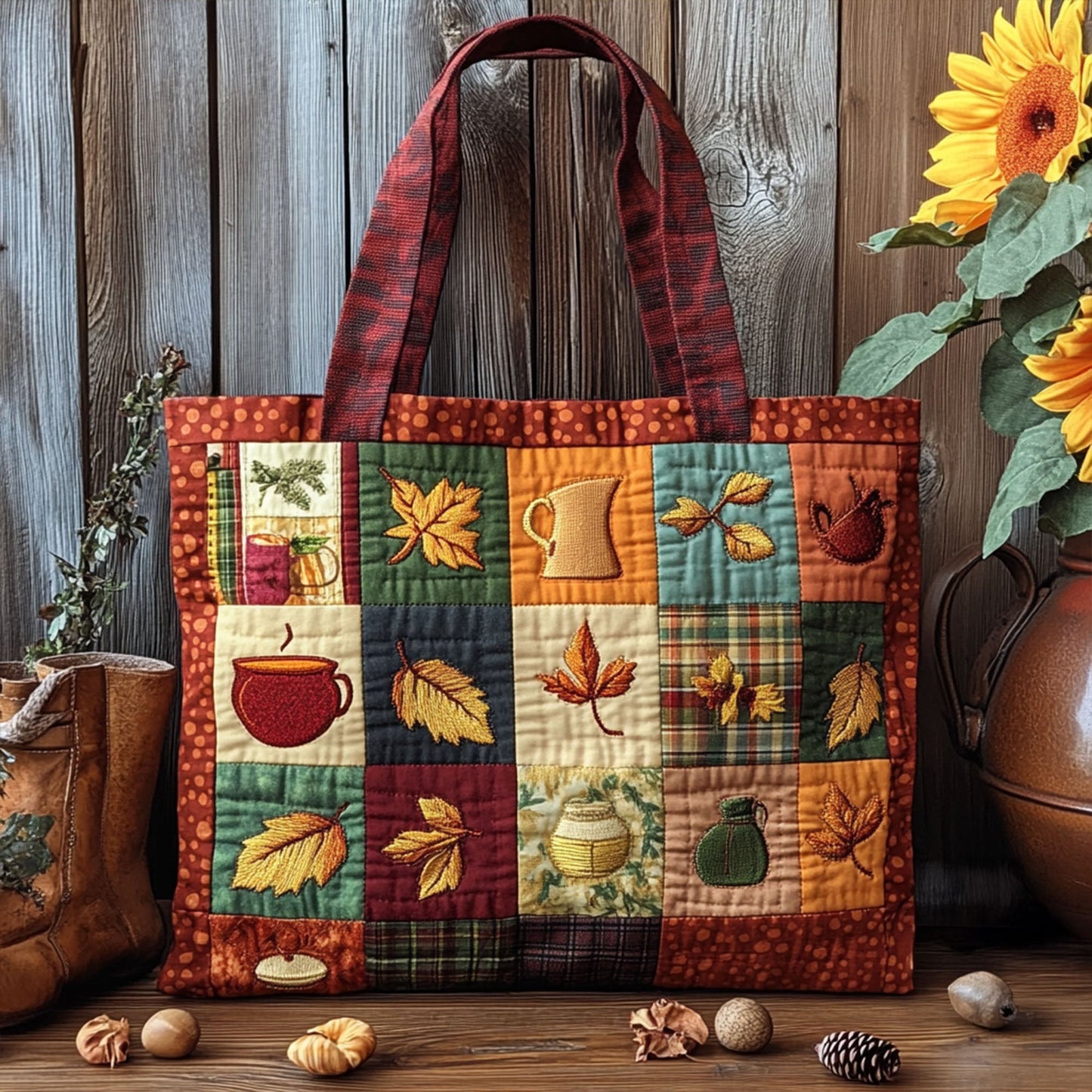 Fall Garden Quilted Tote Bag NCU0PT7905