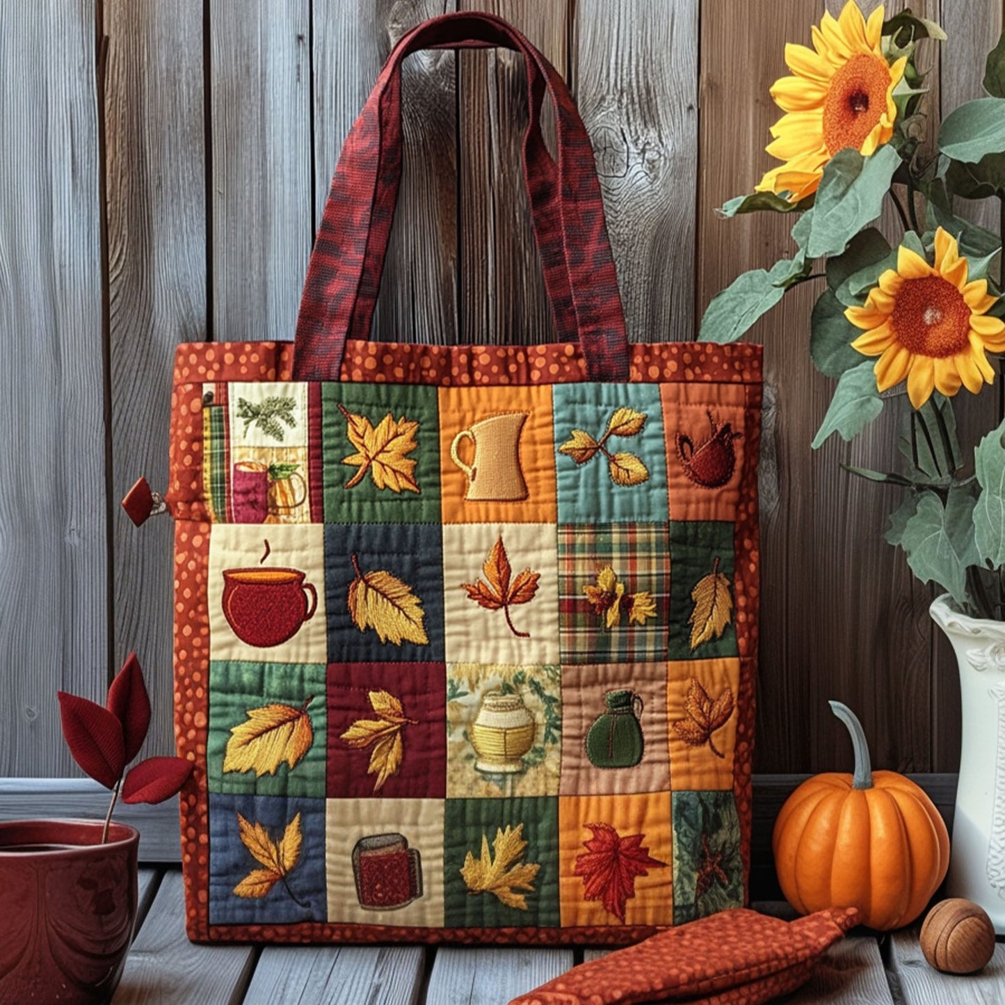 Fall Garden Quilted Tote Bag NCU0PT7905