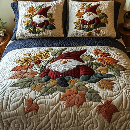 Fall Gnome 3-Piece Quilted Bedding Set NCU0DV7184