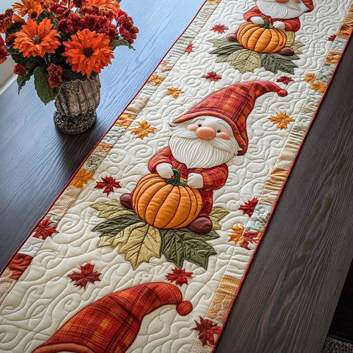 Fall Gnome Gathering Quilted Table Runner NCU0NT9122
