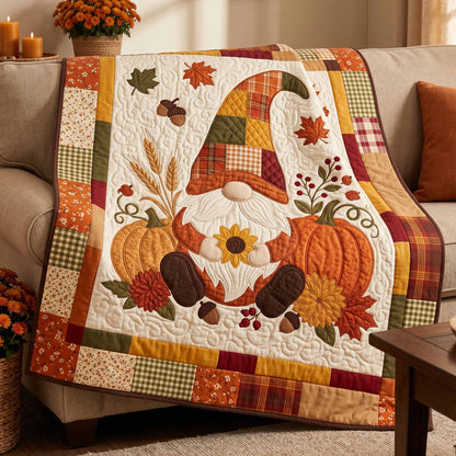 Fall Gnome Harvest Quilted Blanket NCU0XD2902