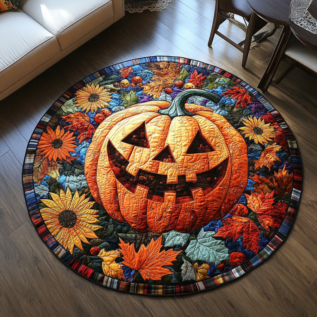 Fall Harvest Quilted Round Mat NCU0PT7876