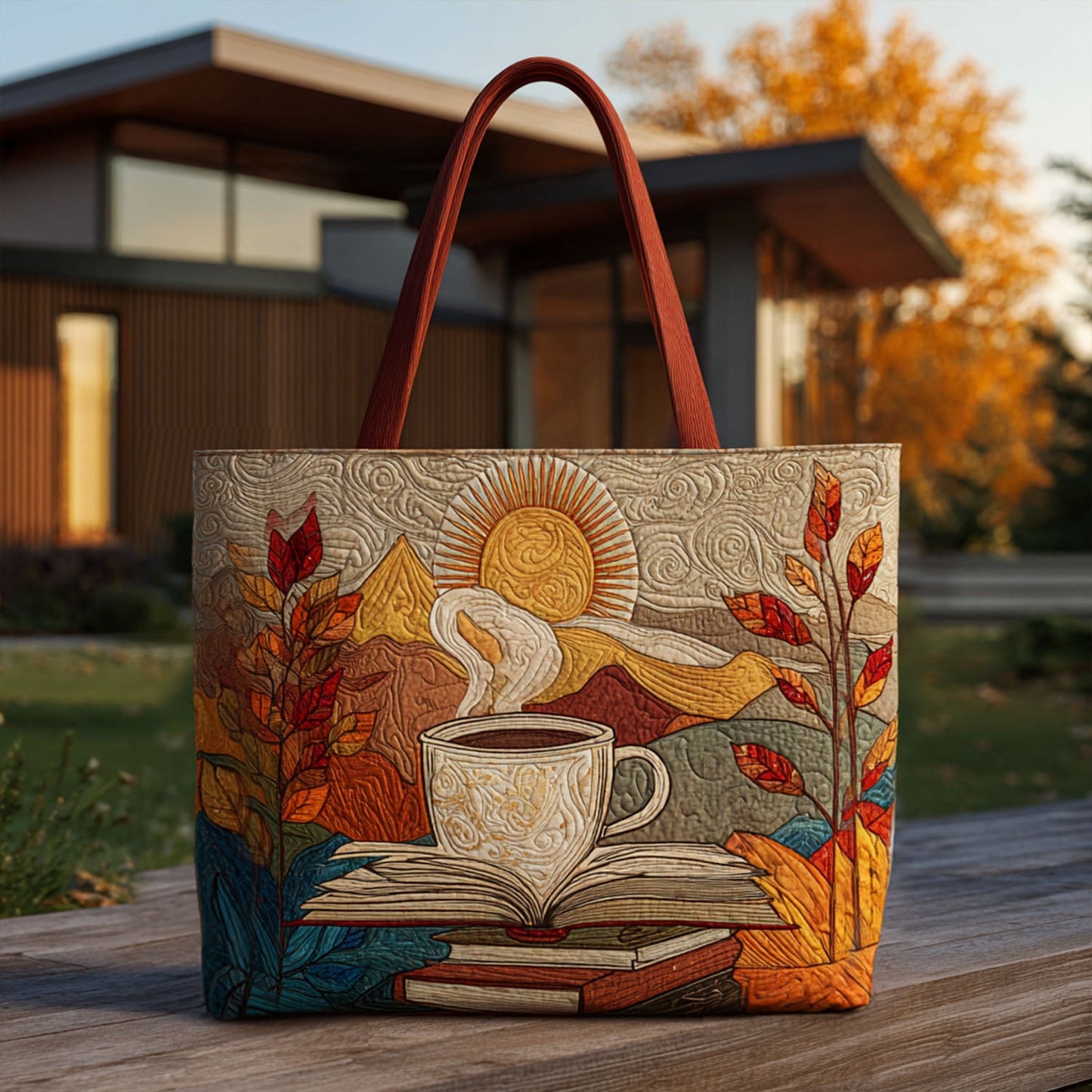 Fall Into Fiction Quilted Tote Bag NCU0PT8290