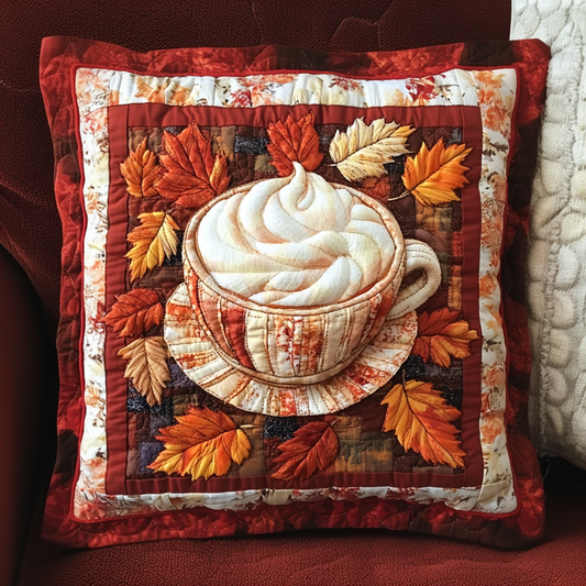 Fall Latte Blooms Quilted Pillow Case NCU0DV976