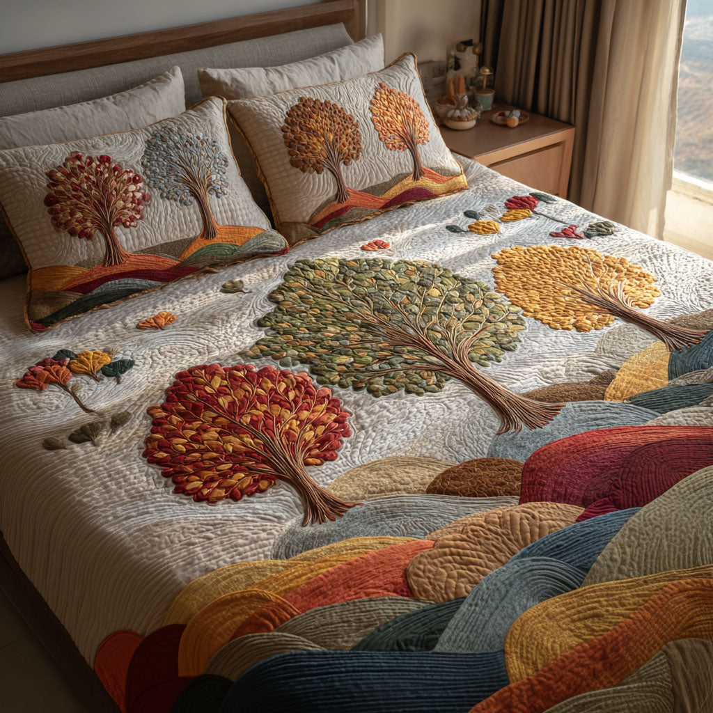 Fall Meadow 3-Piece Quilted Bedding Set NCU0PT7752
