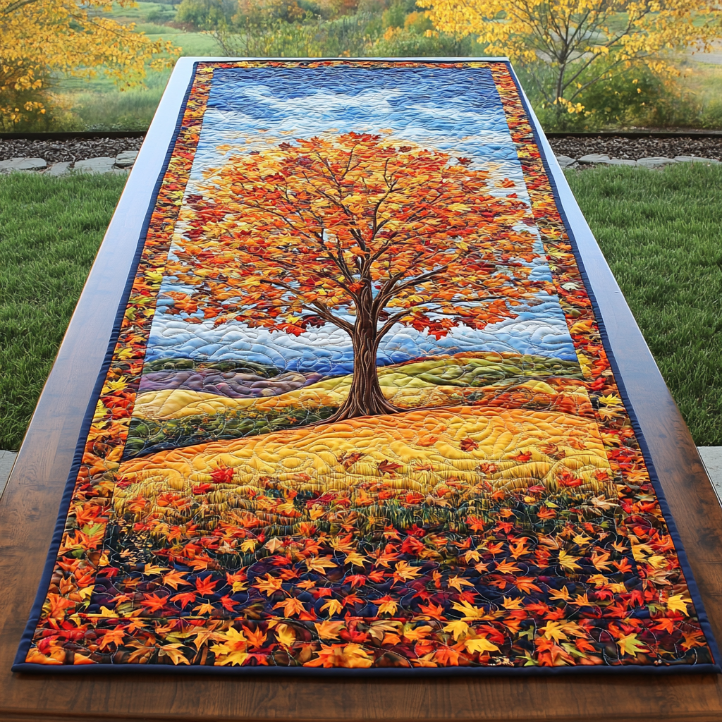 Fall Meadow Quilted Table Runner NCU0DK9462