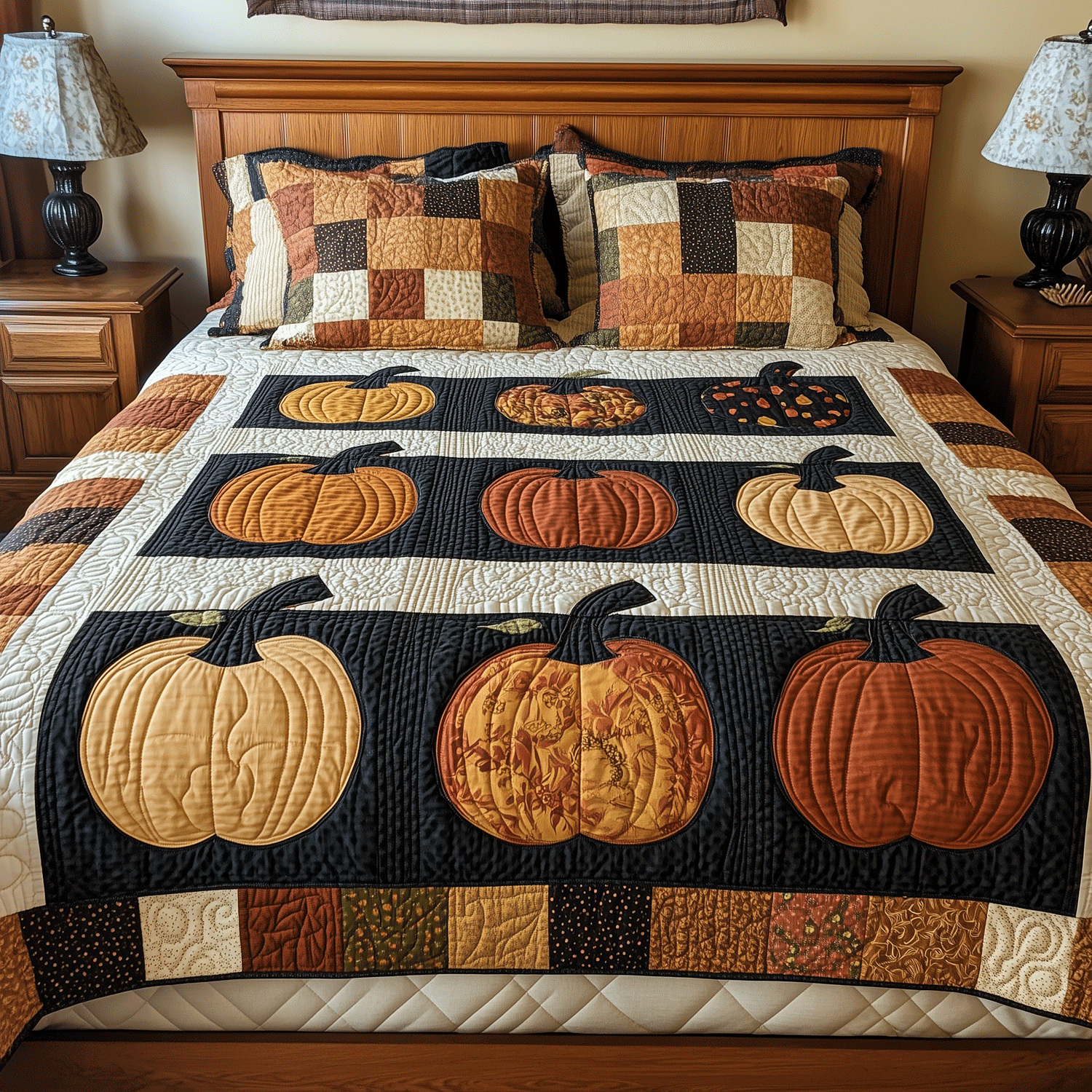 Autumn Squirrel 3-Piece Quilted Bedding Set GFTOTP11594 main image 0