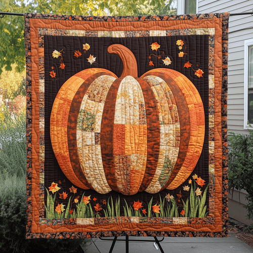 Fall Pumpkin Quilted Blanket NCU0TH1837