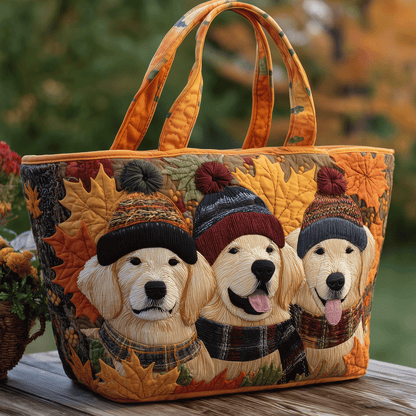 Fall Retriever Quilted Tote Bag NCU0TH2806