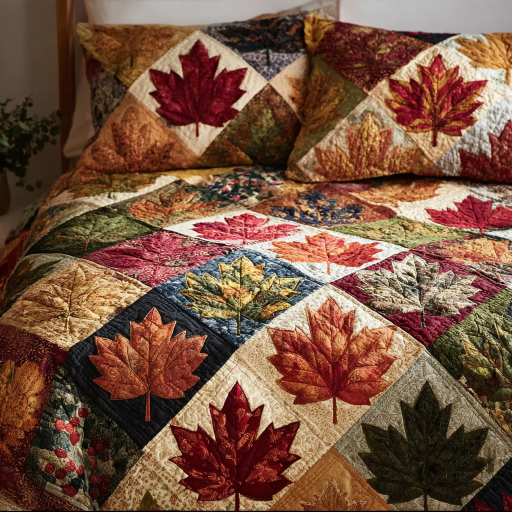 Fall Spirit 3-Piece Quilted Bedding Set NCU0DK8670