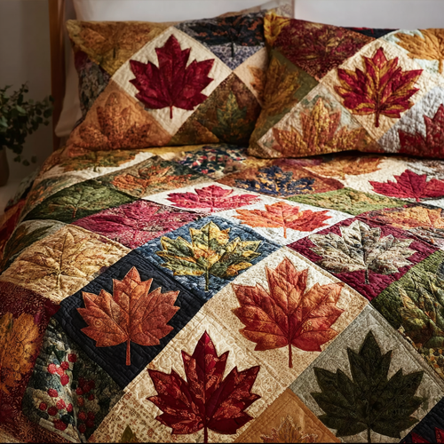 Fall Spirit 3-Piece Quilted Bedding Set NCU0DK8670