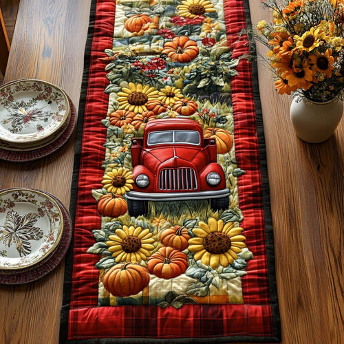 Fall Truck Quilted Table Runner NCU0NT9020