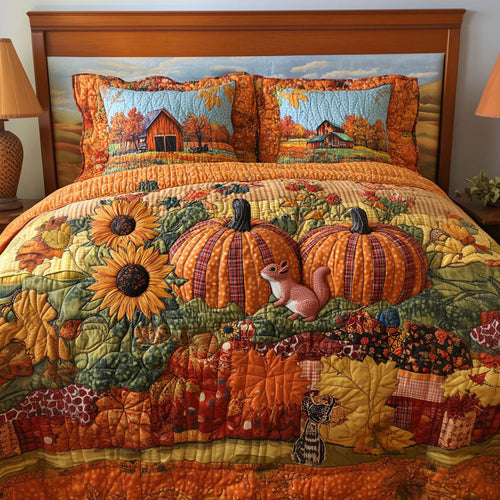 Fall at the Farm 3-Piece Quilted Bedding Set NCU0PT8268