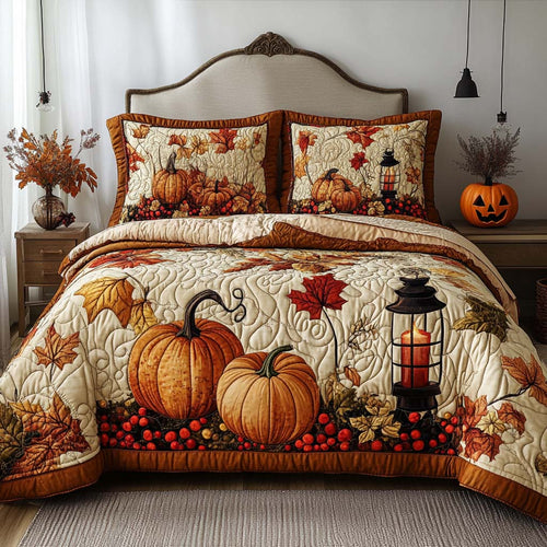 Falling Leaf Blessing 3-Piece Quilted Bedding Set NCU0NT8765