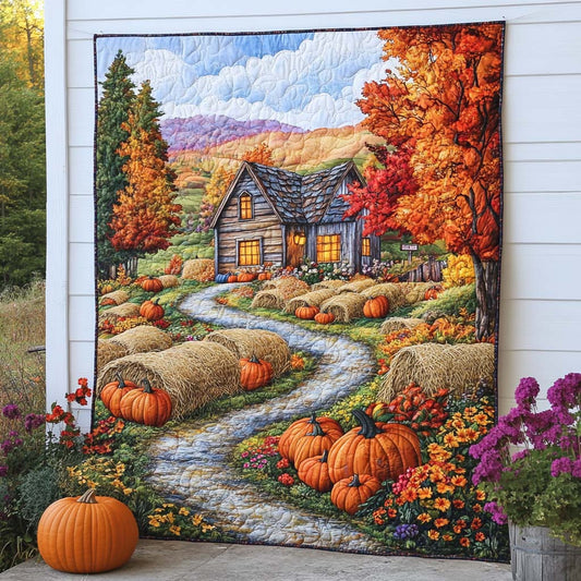 Falling Leaves Lane Quilted Blanket NCU0NT8735