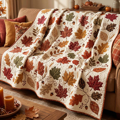 Falling Leaves Quilted Blanket NCU0XD2907