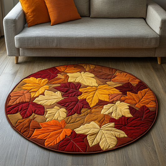 Falling Leaves Quilted Round Mat NCU0DK9502